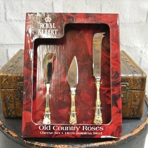 Royal Albert Old Country Roses Wedding Three Piece Cheese Set